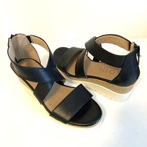 Soul Naturalizer Gracieta Black Wedge Sandals Size 5.5 M